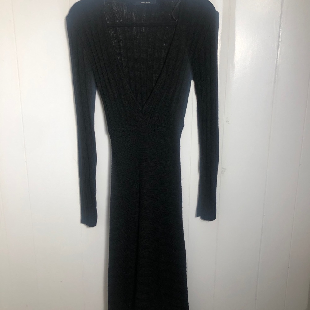 Womens Black knit dress.Vera Moda.Small